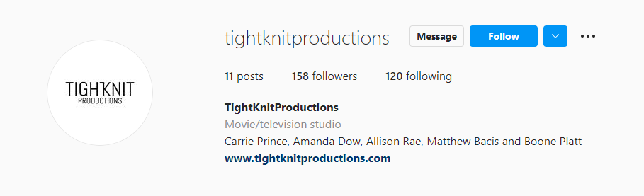 Tight Knit Productions Instagram