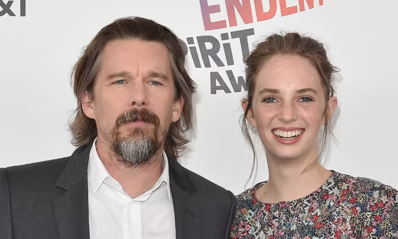 Maya With her Father Ethan Hawke