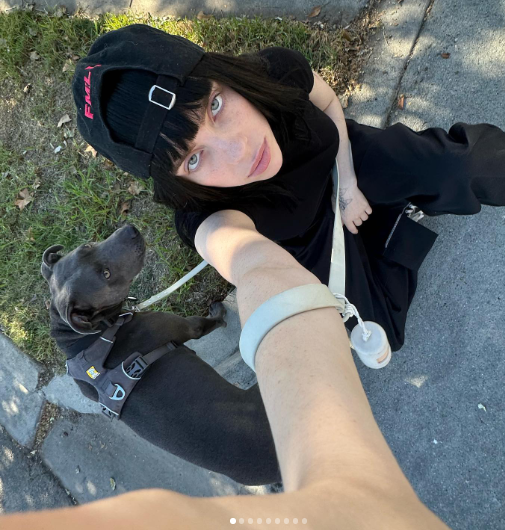 Billie with her pet dog