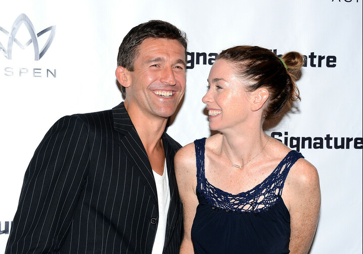 Julianne Nicholson with her husband