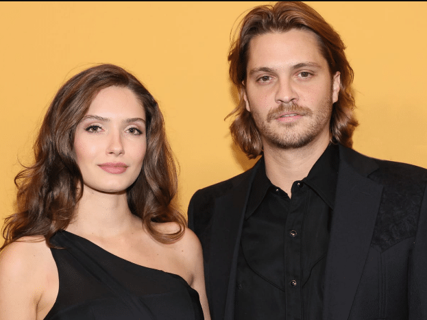 Luke Grimes with wife