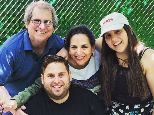 Jonah Hill with his family