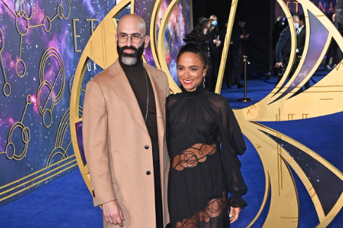 Lauren Ridloff with her husband